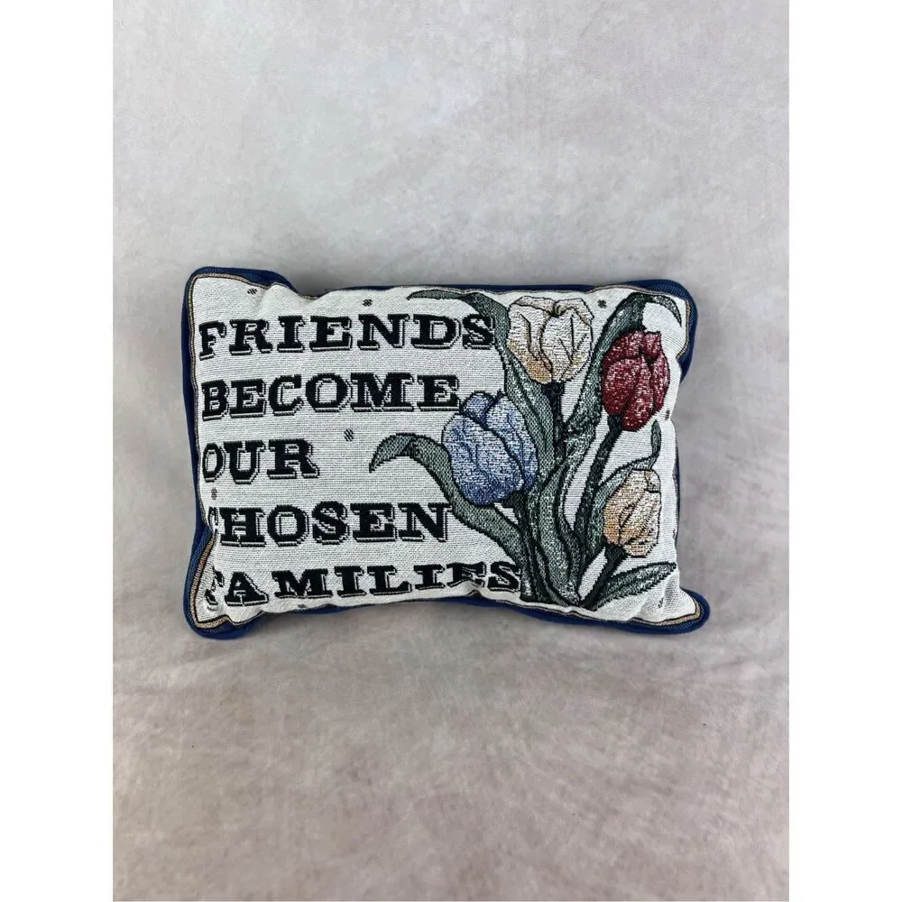 Vintage Embroidered Flower Pillow